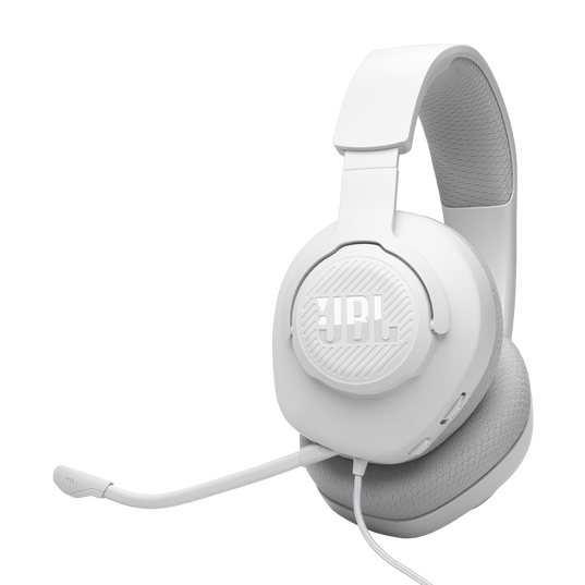 JBL Quantum 100M2 - White - Wired over-ear gaming headset with detachable mic and mute option - Hero